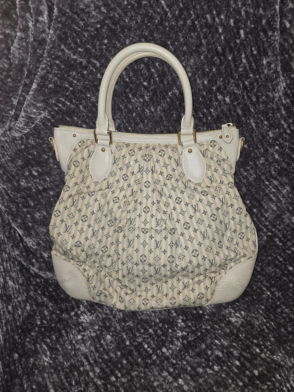 Louis Vuitton Monogram Mini Lin Besace Angele Crossbody Bag in Cream & Brown